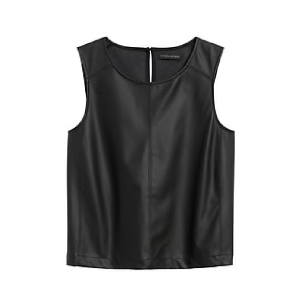 Vegan Leather Shell Top - Banana Republic